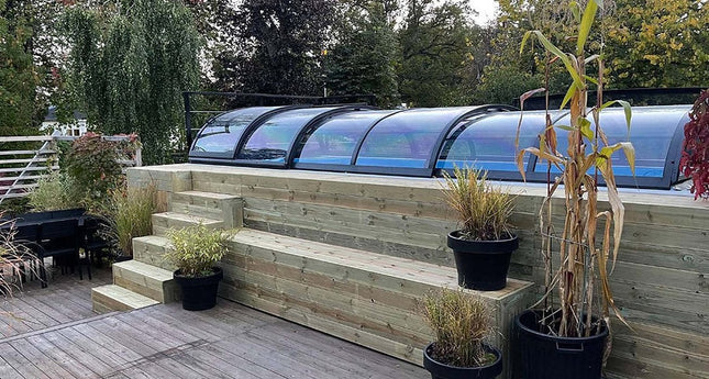 Piscina Contenedor 6,11 × 2,50 m con Techo Corredizo – Pack Premium (Lista para Usar)