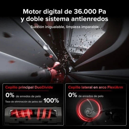 Robot Aspirador y Fregasuelos Roborock Saros 20 Set con Autovaciado Navegación 3D StarSight 2.0 Potencia HyperForce Cámara RGB Voz Altura 7,98 cm