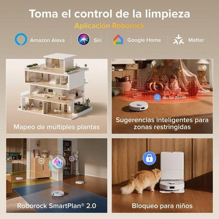 Robot aspirador y Fregasuelos Roborock Qrevo S Pro Base multifunción Navegación LiDAR 18.500 Pa Control por app