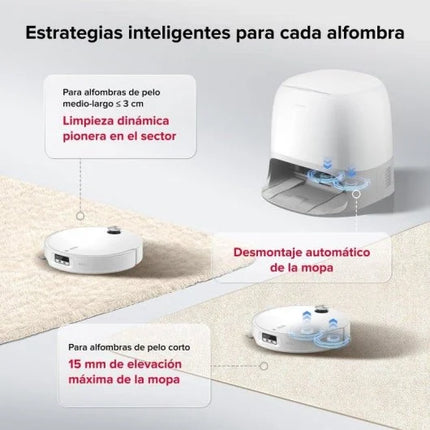 Robot Aspirador y Fregasuelos Roborock Qrevo Curv 2 Pro Navegación AI 25.000 Pa Zero-enredos