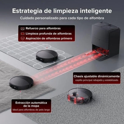 Robot Aspirador y Fregasuelos Roborock Saros 20 Set con Autovaciado Navegación 3D StarSight 2.0 Potencia HyperForce Cámara RGB Voz Altura 7,98 cm